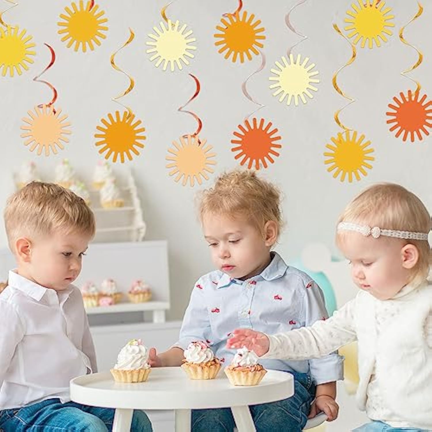 60Pcs Boho Sun Banners First Trip Around The Sun Birthday Decorations