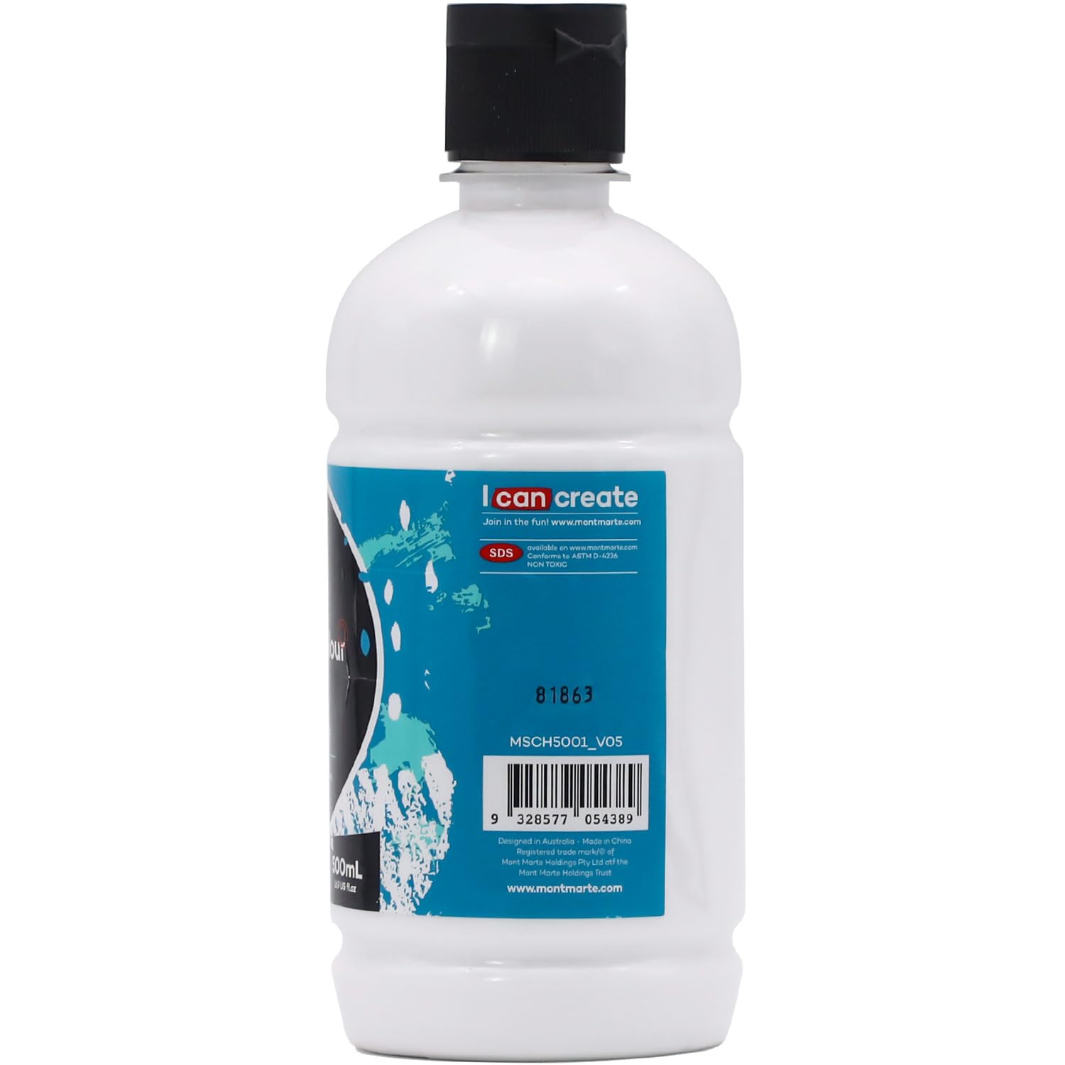 Signature Titanium White Acrylic Paint, 16.9Oz (500Ml), Semi-Matte Finish,Suitable For Canvas, Wood, Fabric, Leather, Cardboard, Paper, Mdf And Crafts