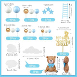 37 Pc Brown Bear Cake Decorations: "We Can Bearly Wait" Topper for Baby Shower