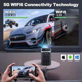 [Auto Focus 4K Support] Projector With Wifi And Bluetooth, 4K Projector Support Full Hd 1080P Video Projector, 600Ansi Movie Projector, Auto 6D Keystone&Zoom,400" Max Bild (Black)