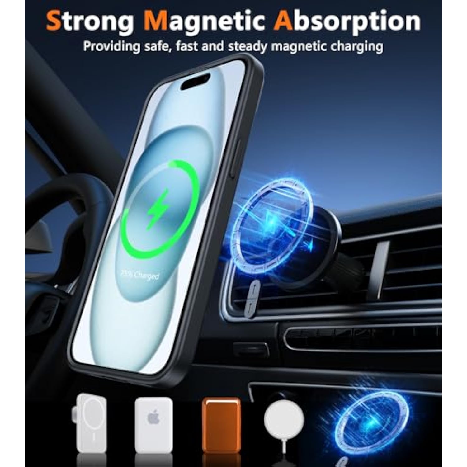 iPhone 13 14 15 Magnetic Frosted Slim Shockproof Case Black