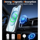 iPhone 13 14 15 Magnetic Frosted Slim Shockproof Case Black