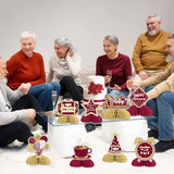8 Pieces Happy Retirement Honeycomb Centerpieces - Burgundy Retirement Party Decorations, New Journey Begins Goodbye 9 to 5 Table Toppers for Welcome to 7 Day Weekends Farewell Leaving Party