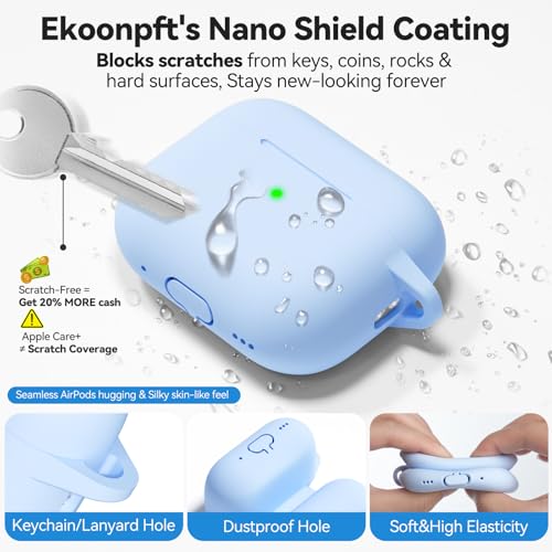 for Airpods Pro 3 Case 2025 with Cleaning & Keychain, Soft Silicone Case for  AirPods Pro 3rd Generation Case Cover for Women Men Girly,