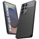 For Samsung Galaxy S25 Ultra Case, Support Wireless Charging, Slim Non-Slip [Full Camera Protection] Shockproof Soft Tpu Protective Phone Case For Galaxy S25 Ultra 6.9" 5G 2025, Carbon Black