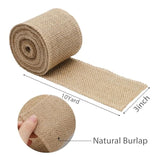 3" Wide Burlap Fabric Craft Ribbon 10 Yards, 01 Tan