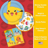 Pokemon Plates and Napkins - Pokemon Birthday Party Decorations - 8 Dinner and 8 Dessert Plates, 16 Napkins - Party Supplies - Officially Licensed