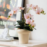 4-Pcs Artificial Flowers Real Touch Latex Phalaenopsis 17.7Inch Artificial Orchid Stem Bouquets For Wedding Party Home Garden Decor,Light Pink