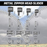Metal Zipper Head Slider, 4 Sizes Zipper Bottom Sliders Retainer Inser