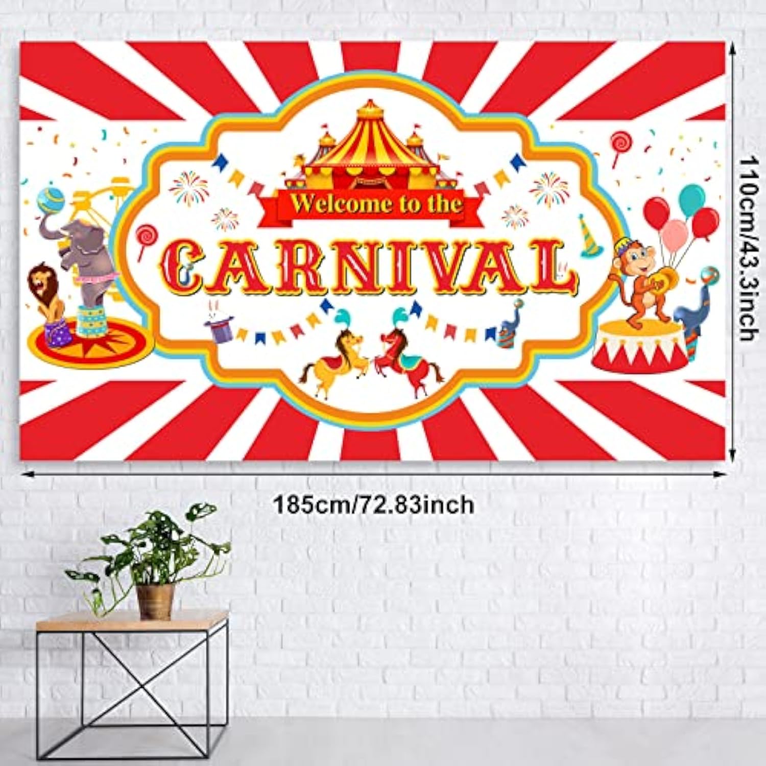 Circus Carnival Party Decoration Including Circus Confetti Balloons Kit Carnival Photography Backdrop Banner Party Tablecloths For Kids Boys Girls Birthday Decorations Supplies