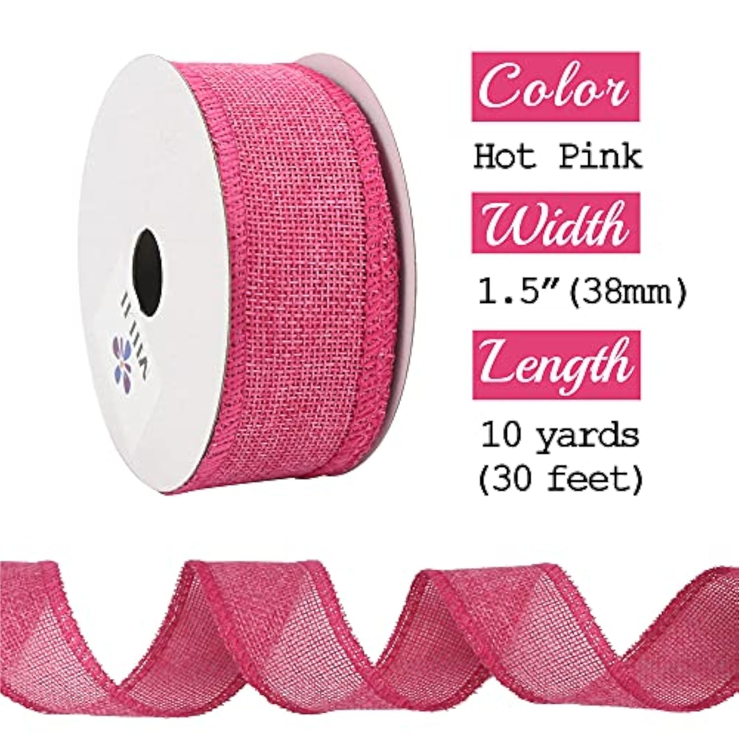 Hot Pink Ribbon Wired 1.5 Inch Pink Wired Ribbon Pink Burlap Ribbon Wi