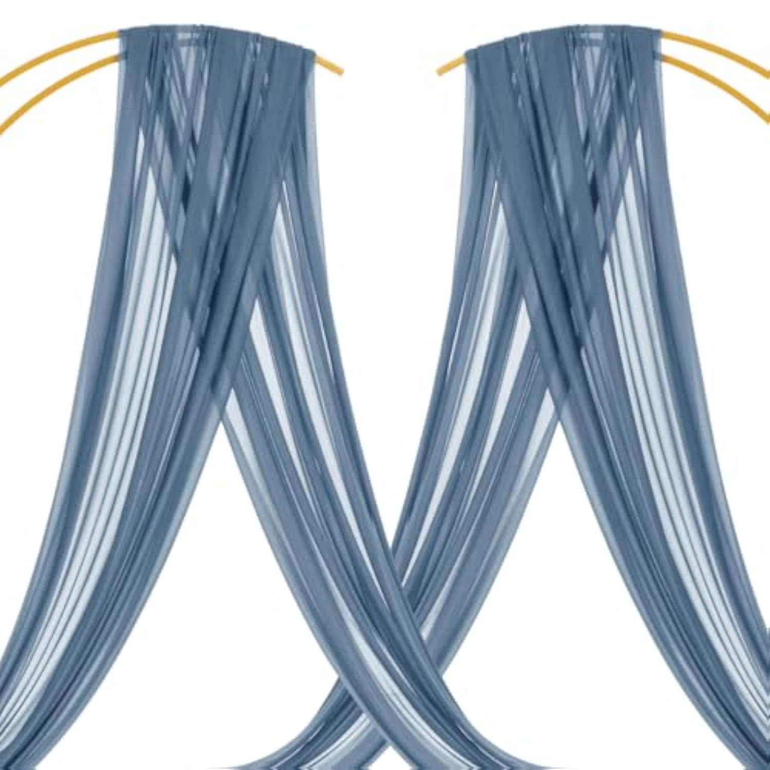 Dusty Blue Wedding Arch Draping Fabric 1 Panel 29" X 20 Ft Extra Long Gauze Drapes Sheer Backdrop Curtains 6.6 Yards Outdoor Drapery Panels For Wedding Bridal Shower Party Ceiling Decoration