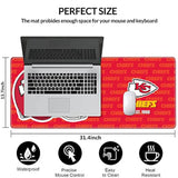 Large Gaming Mouse Pad With Non-Slip Rubber Base For Laptop Computer Desktop Keyboard,Red Design Stitched Edges Mouse Desk Mat For Football Sport Fans