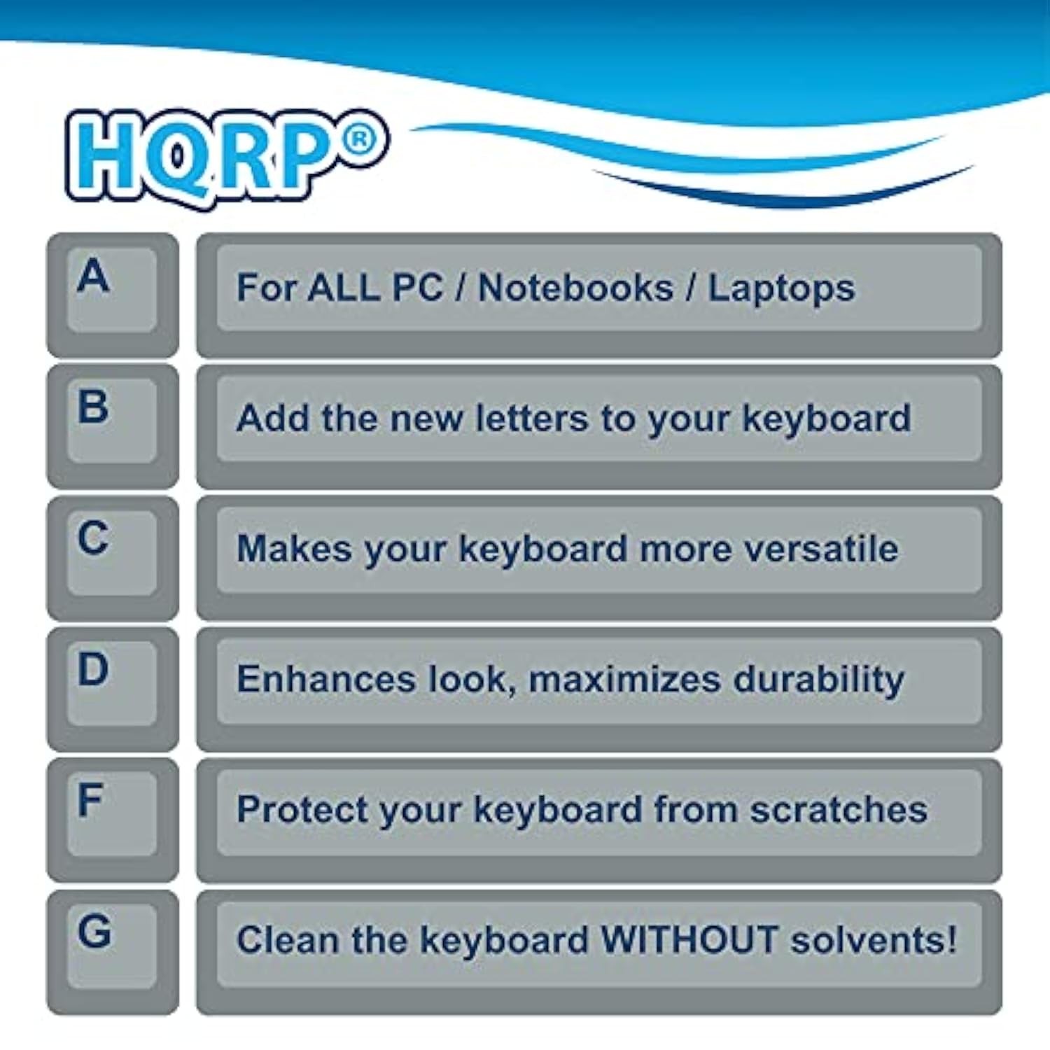 HQRP 2-Pack Cyrillic Alphabet Ukrainian Russian Laminated QWERTY Transparent K