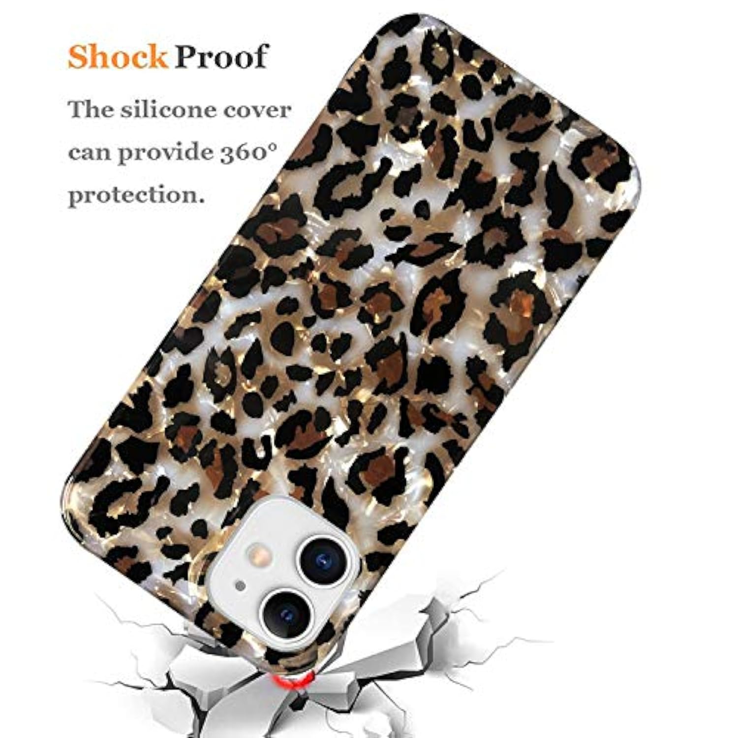 Case Compatible With Iphone 11 6.1-Inch, Luxury Sparkle Translucent Clear Leopard Cheetah Print Pearly Design Soft Silicone Slim Tpu Protective Phone Case Cover For Girls Women (Bling)