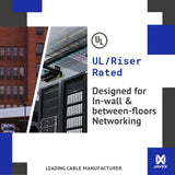 23Awg Cat6A 100% Shielded Ftp [Ul Cmr, For Poe++, 500Ft] Solid Pure Copper 650