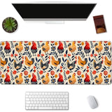Chicken Gaming Mouse Pad Extended Desk Computer Keyboard Laptop Mouse Pads For Gaming Home Office Work, Large Long Desk Mat Mousepad With Non-Slip Rubber Base 31.5×11.8Inch (Farmhouse Chicken)