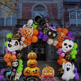 Halloween Foil Balloon Set 9PCS Ghost Pumpkin Spider Skeleton Black Cat Balloons for Party