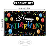Retirement Banner, Large Happy Retirement Banner Backdrop, Farewell Party Decorations, for Women, Men, Teacher Indoor Outdoor Retire Party Favor Supplies, Photo Booth Photography Background