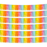 6 Pack 10 Feet Foil Fringe Garland Metallic Tinsel Streamers Banner Wall Hanging Backdrop Banner For Parade Floats, Thanksgiving, Christmas, Birthday, Halloween Party Decorations(Light Rainbow)