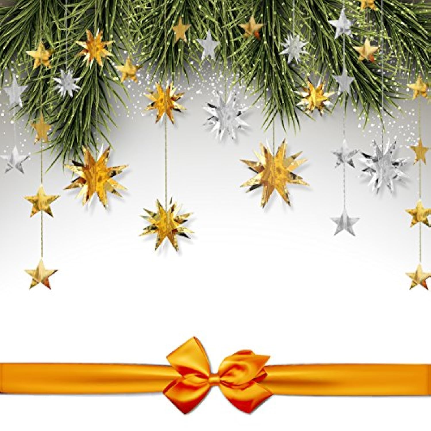 Gold 3D Star Garland – Metallic Hanging Banner for Birthday, Wedding, Eid & Holiday Decor