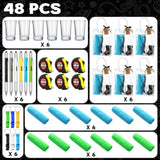 6 Set Baby Shower Prizes For Men With Cleaning Cloth Bottle Opener Screwdriver Tape Measuring Keychain Multi Tool Pen Gift Bag Baby Shower Game Prizes For Winner Bachelor Party (Blue, Green)