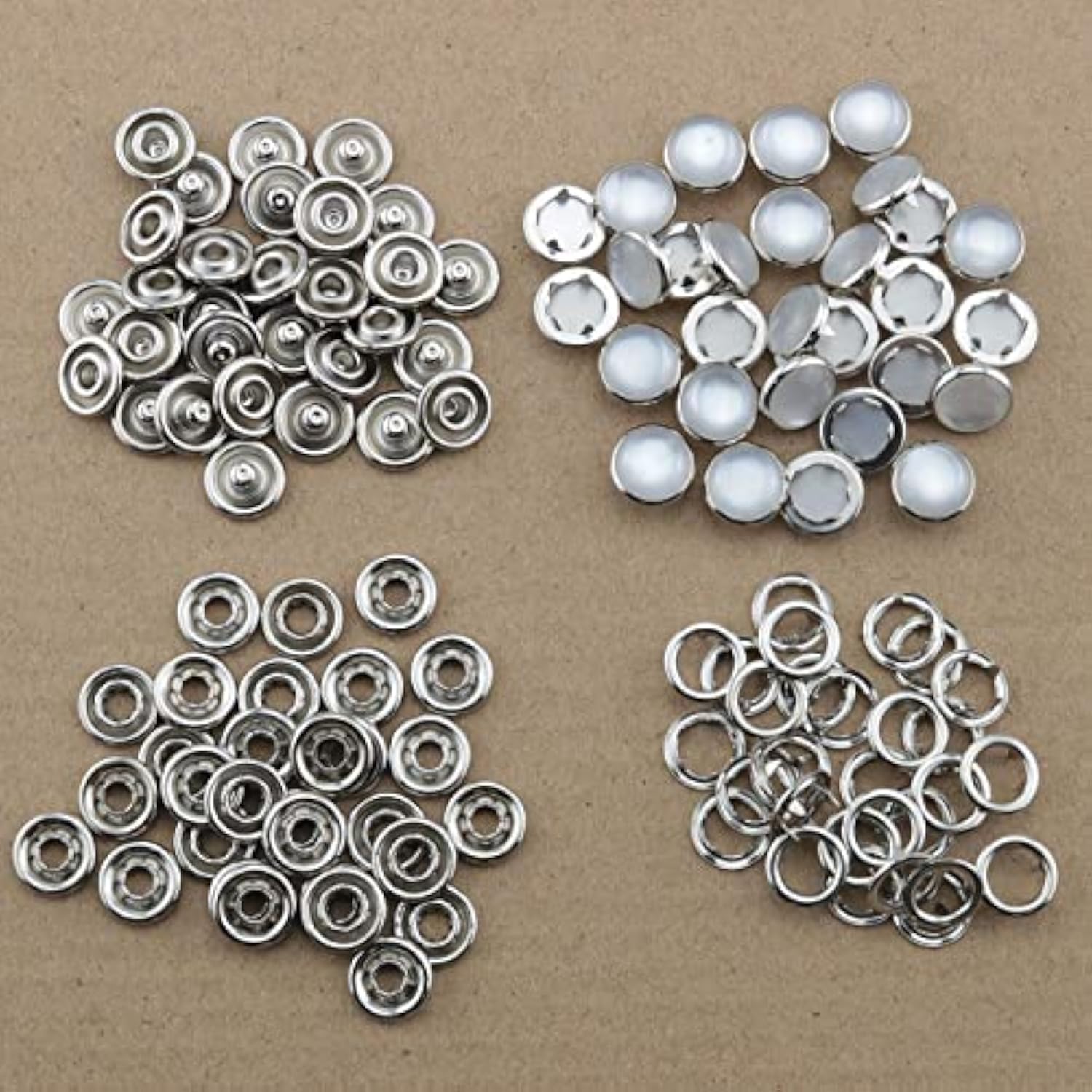 Pearl Snap Button 30 Sets 10Mm White Pearl Snap Buttons Metal Ring Sna