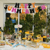 Happy Summerween Banner Summer Halloween Ghost Birthday Party Decorations