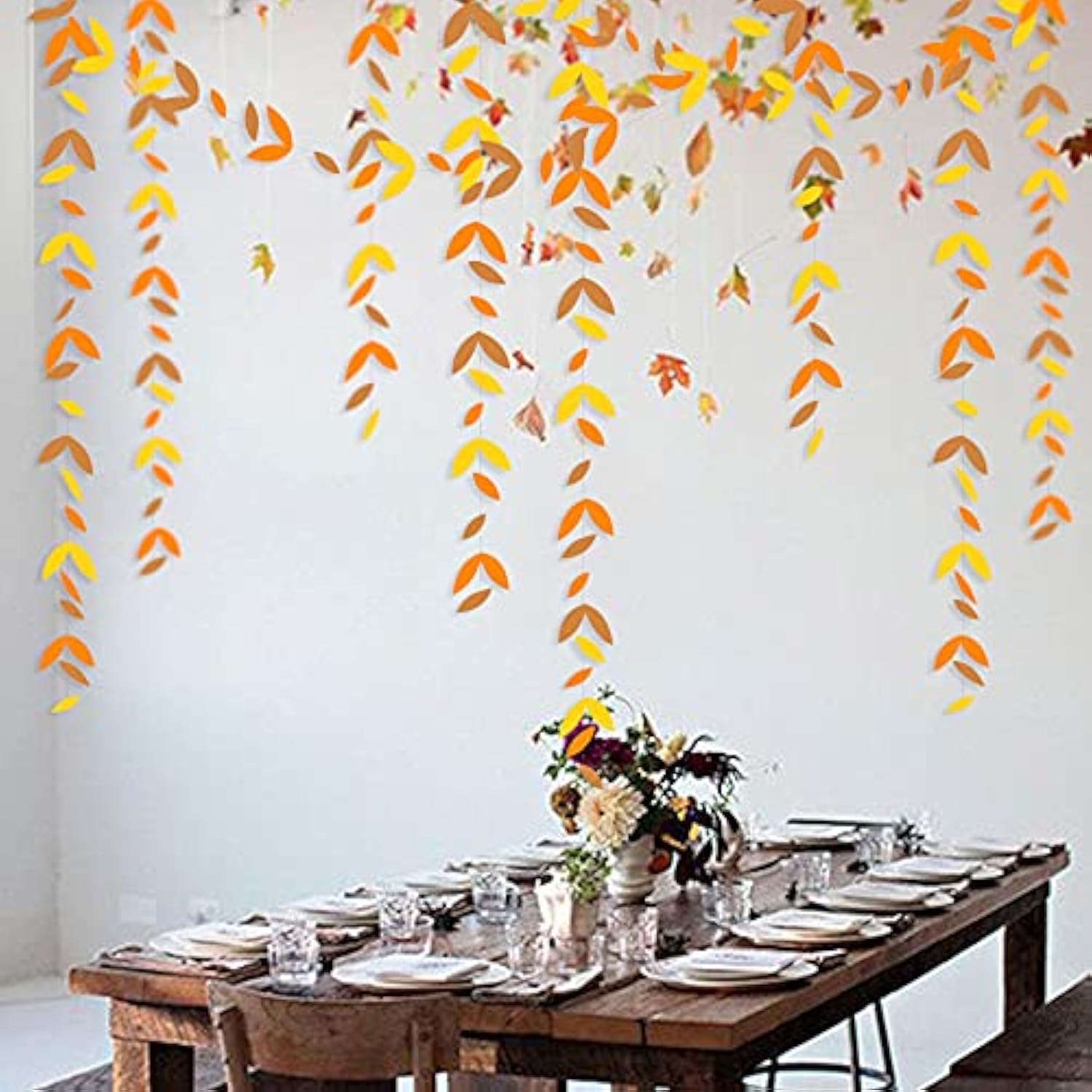 52 Ft Fall Party Decorations Autumn Leaf Garland Streamer Orange Yello