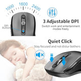 Keyboard And Mouse Wireless, Slim Full Size Keyboard With Calculator Button, Fn Lock, Silent Computer Mouse With Side Button, 2400 Dpi, 2.4G Usb Cordless Set For Laptop Pc Windows Mac -Gray