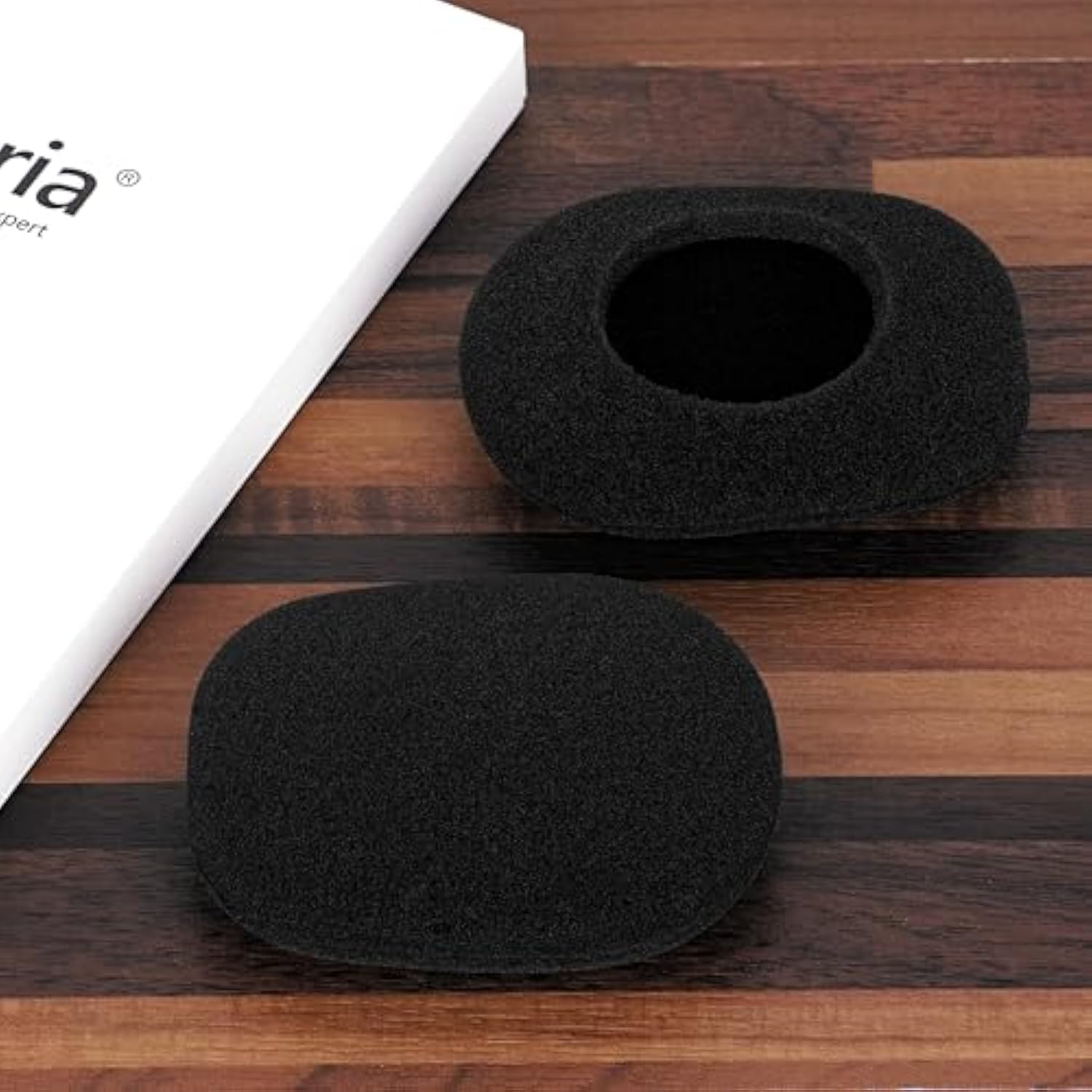 Geekria Comfort Foam Ear Pads Compatible with BlueParrott B350-XT Headphones, Replacement Cushions with Mic Windscreen Cover (Black)