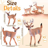 12 Pieces Deer Figurines Toy Realistic Deer Family Figurines Forest Animals Figures Miniature Woodland Creatures Miniature Cake Toppers For Christmas Birthday Party Bridal Shower