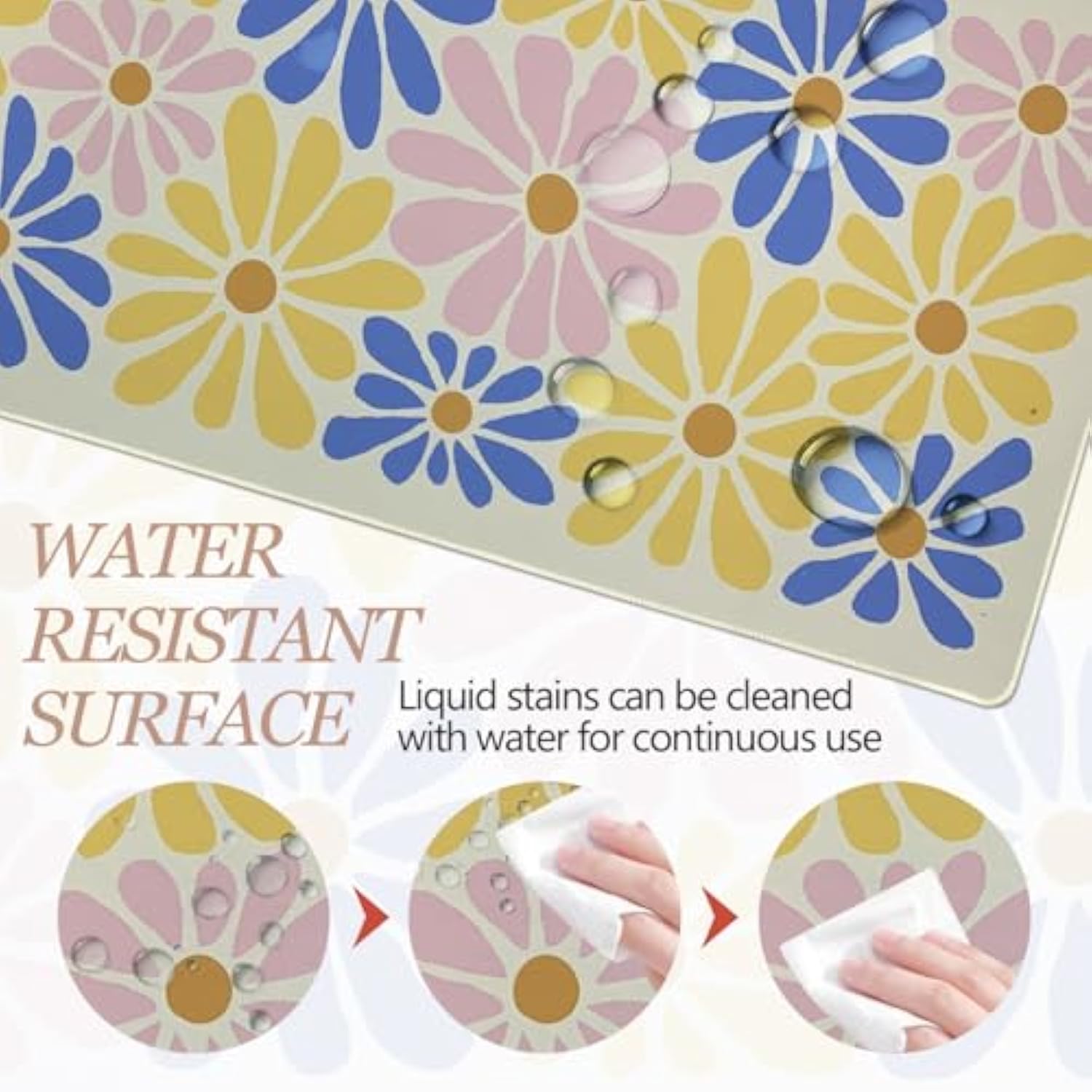 Mouse Pad Desk Mat Large, Anti-Slip Big Mousepad Xxl Large With Stitched Edges (Colorful Flower, 35.4"X15.7")