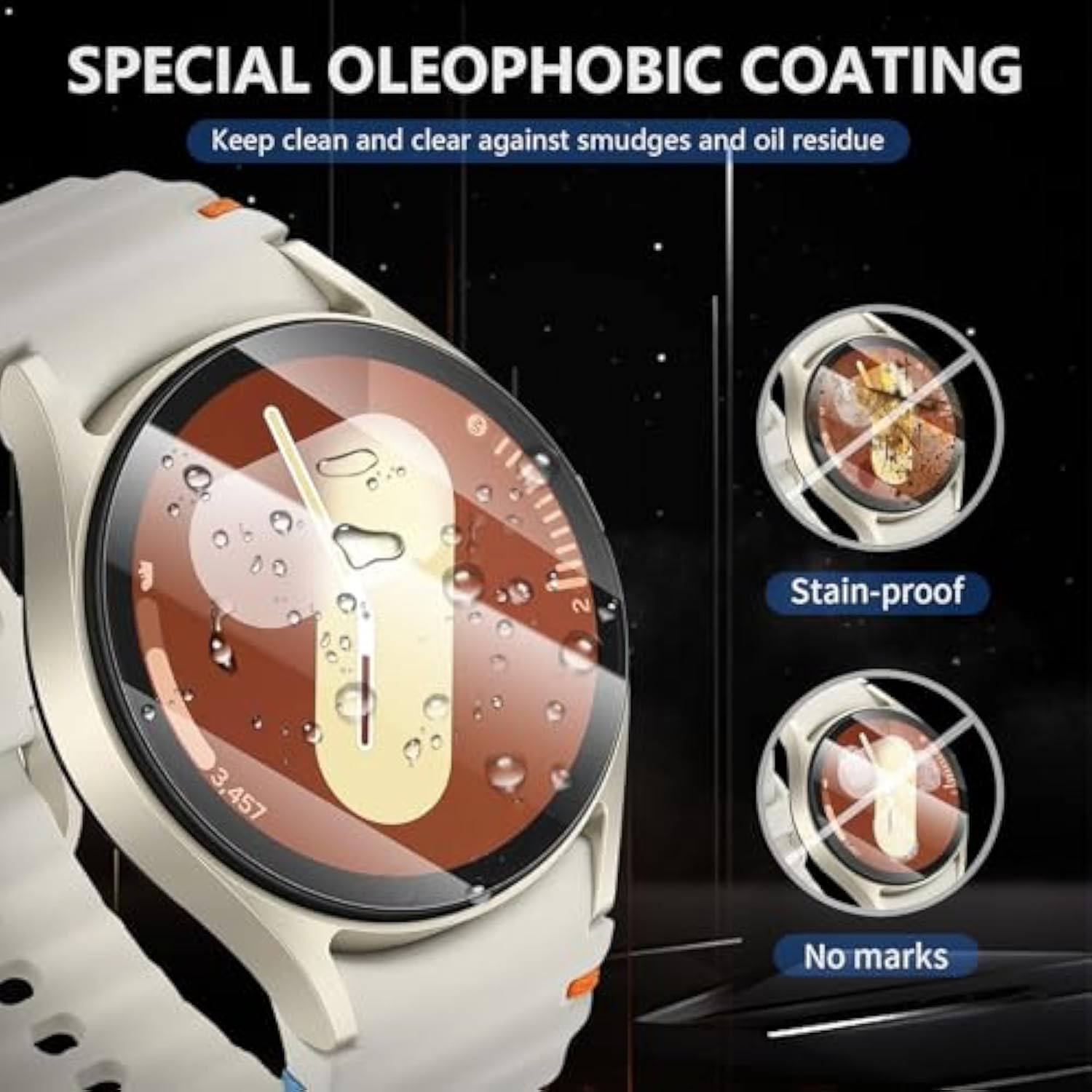4Pack Screen Protector For Samsung Galaxy Watch 7/6/5/4 40Mm, Tempered Glass Protectors Perfectly Fit For Galaxy 40 Mm Smartwatches
