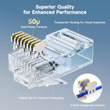 Cable Matters 100 Pack Cat 6 / Cat6 RJ45 Modular Plugs for Solid or Stranded U