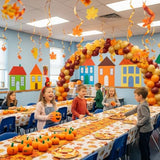 Fall Balloon Arch Kit Double Stuffed Orange Yellow Red White for Thanksgiving Party