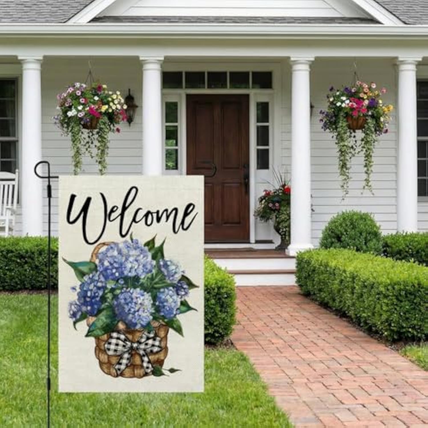 Hydrangea Garden Flag Spring Double Sided 12X18 Inches For Outside Small Floral Yard Decoration Cf813-12