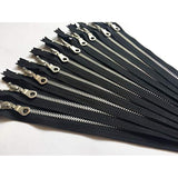 12 Inch Black Ykk Silver Aluminum Metal Zippers With Donut Pulls Numbe