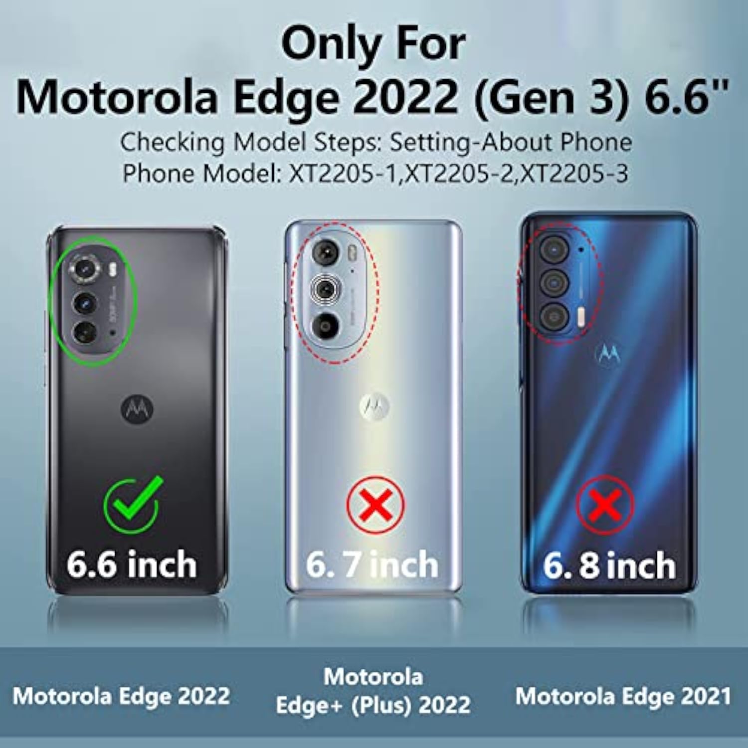 For Motorola Edge 2022 Case With 2 Pcs Tempered Glass Screen Protector, [Military Grade] 16Ft. Drop Tested Protective Cover With Magnetic Kickstand Car Mount For Motorola Moto Edge 2022, Black
