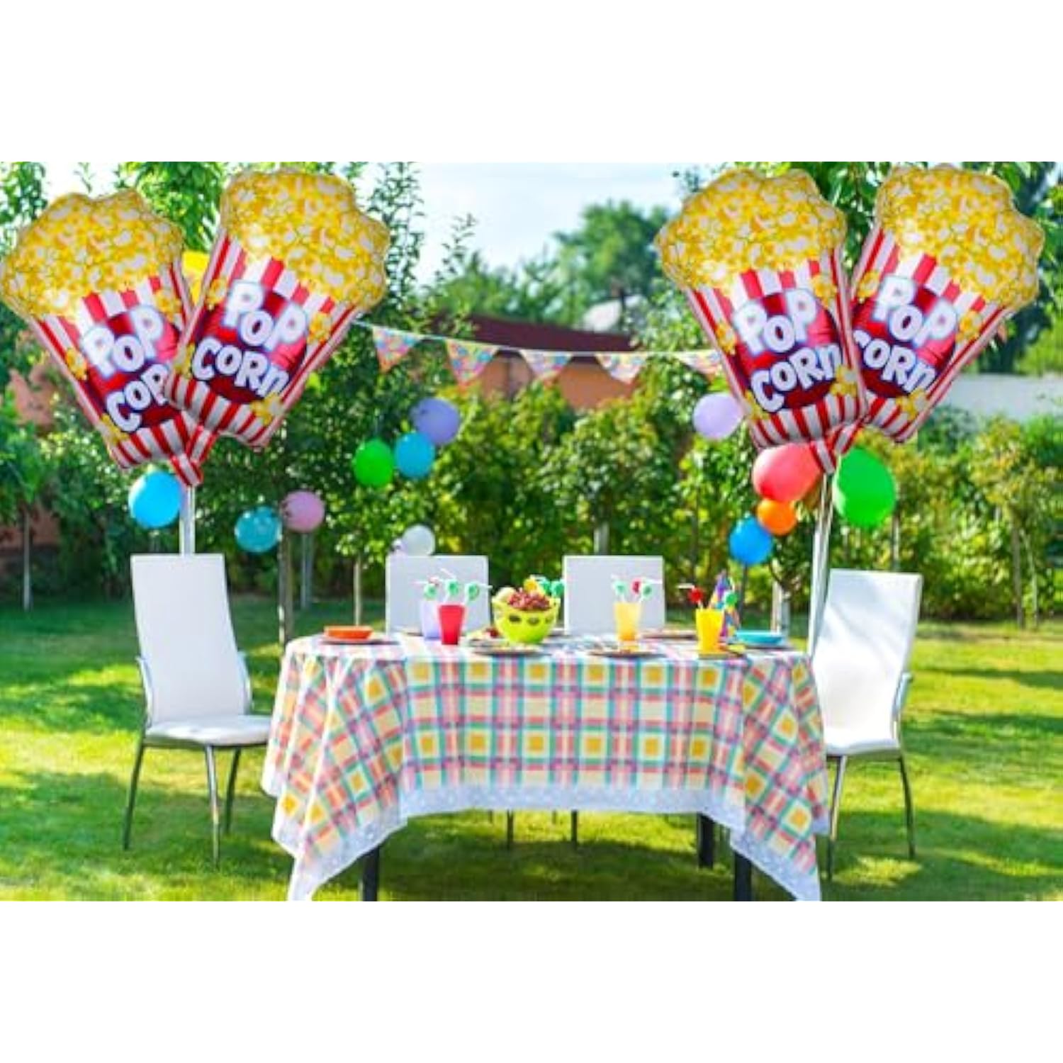 4 Pcs Popcorn Foil Balloons Birthday Party Snacks Theme Decorations