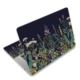Laptop Skin Sticker,13.3 14 15 15.4 15.6 Inch Laptop Skins,Universal Vinyl Decal,Dustproof Scratch Resistant Reusable Cover Protector With Free 2 Wrist Pads (Flower In Black Background)