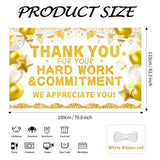 Large Thank You Banner Backdrop White Gold Employee Appreciation Decor