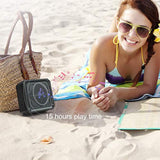 Solar Speaker Portable Ipx6 Waterproof Bluetooth Speaker 15 Hours Playtime Rich Stereo Bass Shockproof Dustproof For Home & Outdoor (1-Pack)