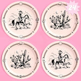 Party Western Paper Plates 24Pcs 9" Rodeo Cowgirl Cowboy Birthday Tableware