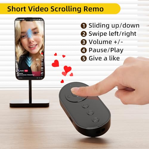 Bluetooth Camera Remote Shutter with Zoom and Front/Rear Camera Switch for Photo and Vlogging,Cllphone Remote Clicker for iOS & Android Smartphone,
