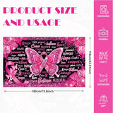 Breast Cancer Awareness Banner Backdrop Pink Ribbon Party Decoration for Fundraiser Event, Hope Faith Love Photography Background, October Awareness Month Wall Decor, 71 x 43 in