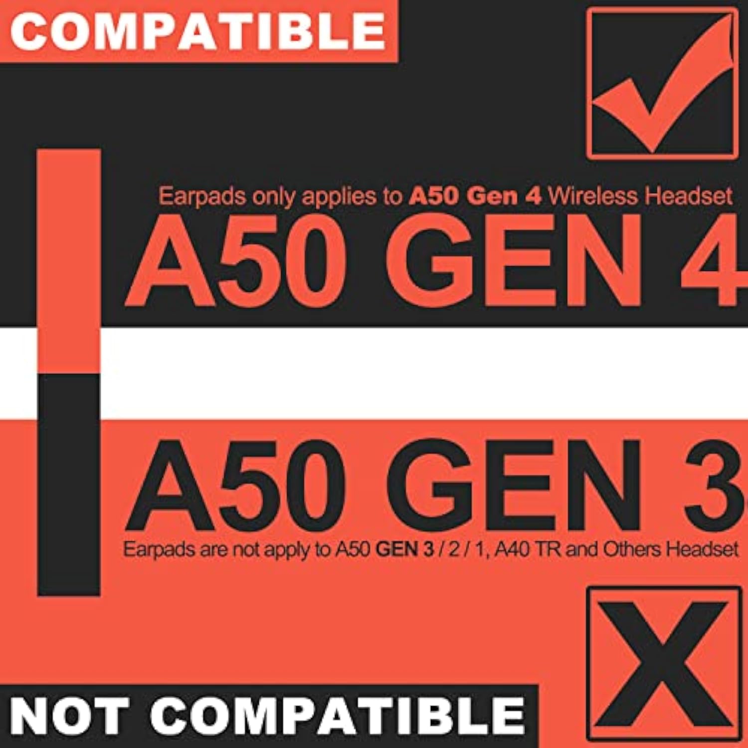 A50 Mod Kit Gen 4 - Ear Cushion Compatible With Astro Gaming A50 Wireless Headset - Headband/Microphone Foam/Ear Pads I Not Work With Gen 3