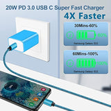 20W Usb C Fast Wall Charger With 6Ft Type C To C Fast Charging Cable For Samsung Galaxy S25/S25+/S25 Ultra/S24 Fe/S23 Ultra/S23+/S21 Fe/S21 Ultra/S20/A16/A25/A35/A15/A54/A14/A53 5G/A13/A03S/A23/A12