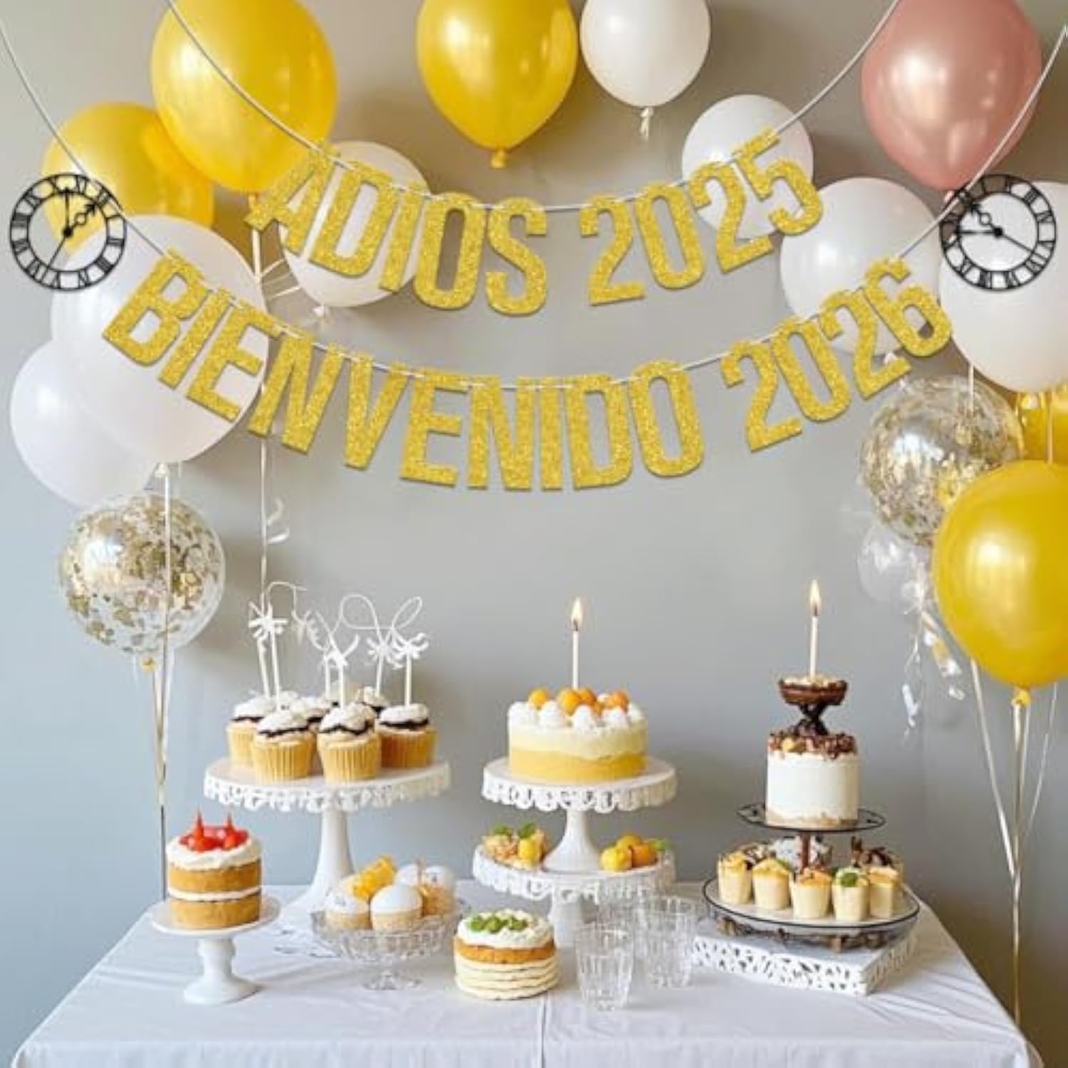 Adios 2025 Bienvenido 2026 Banner Happy New Year Party Decoration Supplies
