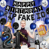 21St Birthday Party Decorations, Blue And Black Happy 21St Birthday Sash Banner Balloons Fringe Curtain Kit For Her Him, 21 Years Old Party Background Backdrop